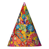 Superheran Monogram Birthday Surprise Kids Partyhütchen (Rückseite)