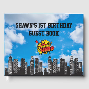 Superhero 1. Geburtstag Party Gästebuch