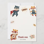 Superhero Animals Kindergeburtstag Danke Karte (Vorderseite)