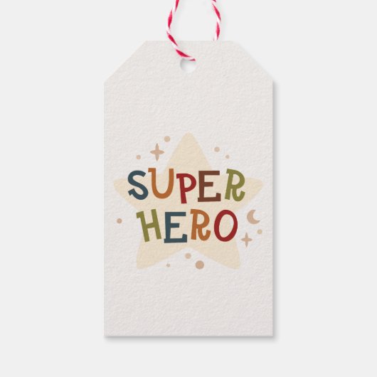 Superhero Animals Niedlicher Kindergeburtstag Geschenkanhänger (Rückseite)