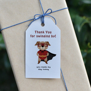 Superhero Animals Niedlicher Kindergeburtstag Geschenkanhänger