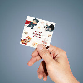 Superhero Animals Niedliches Party Tiere Kindergeb Quadratischer Aufkleber