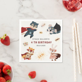 Superhero Animals Niedliches Party Tiere Kindergeb Serviette