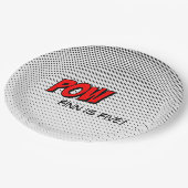 Superhero Anpassbare Papierplatte - rotes POW Pappteller (Schrägansicht)