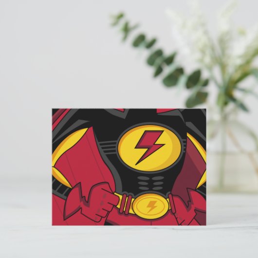 Superhero Anzug Postcard Postkarte (Stehend Vorderseite)