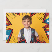 Superhero Assemble Pop Art Birthday Boys Einladung (Rückseite)