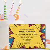 Superhero Assemble Pop Art Birthday Boys Einladung