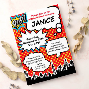 Superhero Baby Dusche Party Einladung