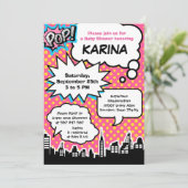 Superhero Baby Dusche Party Einladung (Stehend Vorderseite)