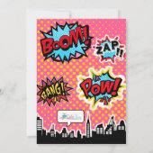 Superhero Baby Dusche Party Einladung (Rückseite)