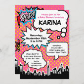 Superhero Baby Dusche Party Einladung (Vorne/Hinten)