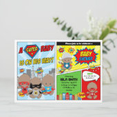 Superhero Baby Showboy American Einladung (Stehend Vorderseite)