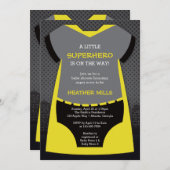 Superhero Baby Shower Einladung für Reena (Vorne/Hinten)