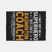 Superhero Badminton Coach Funny Badminton Coach Hu Fleecedecke (Vorderseite (Horizontal))