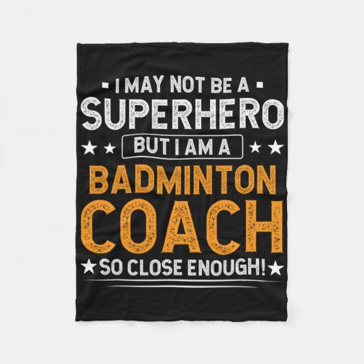 Superhero Badminton Coach Funny Badminton Coach Hu Fleecedecke (Vorderseite)