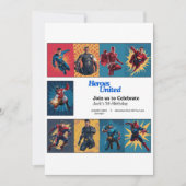 Superhero Bash Birthday Einladungskarte Einladung (Vorderseite)