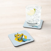Superhero bee cartoon beverage coaster getränkeuntersetzer (Rechte Seite)