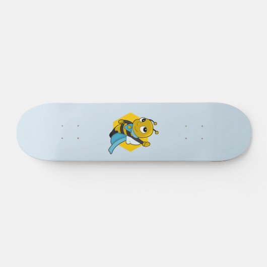 Superhero bee cartoon skateboard (Horizontal)