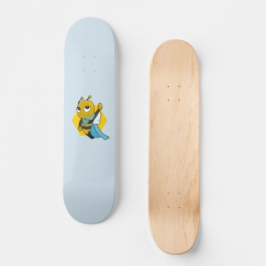 Superhero bee cartoon skateboard (Vorderseite)