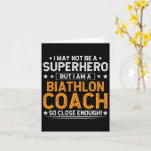 Superhero Biathlon Coach Funny Lucco Karte (Gelbe Blume)