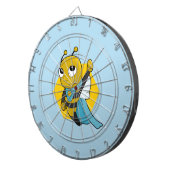 Superhero Biene Cartoon Dartboard Dartscheibe (Vorderseite rechts)