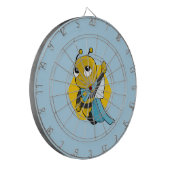 Superhero Biene Cartoon Dartboard Dartscheibe (Vorderseite Links)