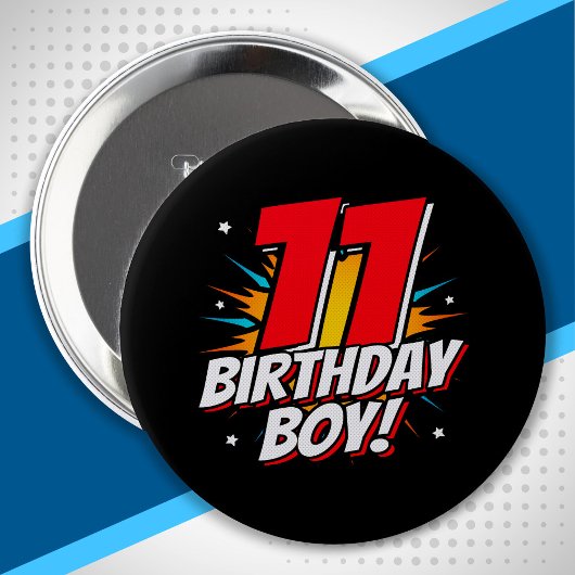 Superhero Birthday - 11 Year Old - 11th Birthday Button