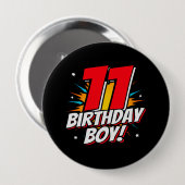 Superhero Birthday - 11 Year Old - 11th Birthday Button (Vorne & Hinten)