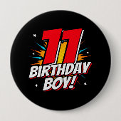 Superhero Birthday - 11 Year Old - 11th Birthday Button (Vorderseite)