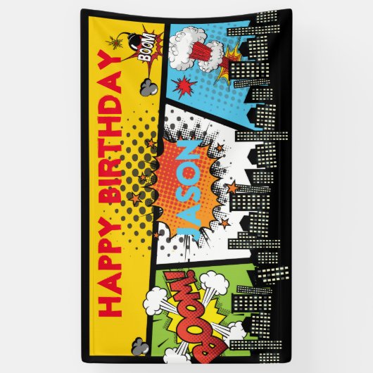 Superhero Birthday Banner (Vertikal)