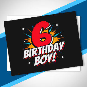 Superhero Birthday Boy - 6 Year Old - 6th Birthday Postkarte