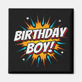 Superhero Birthday Boy Comic Spaß Kinder Comic Par Magnet (Vorne)