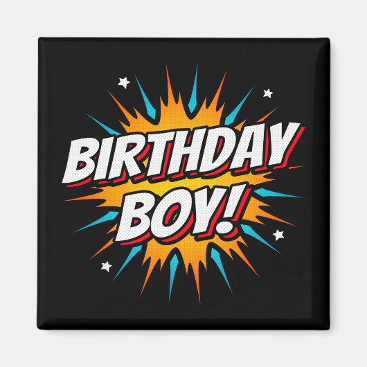 Superhero Birthday Boy Comic Spaß Kinder Comic Par Magnet (Vorne)
