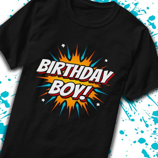 Superhero Birthday Boy Comic Spaß Kinder Comic Par T-Shirt
