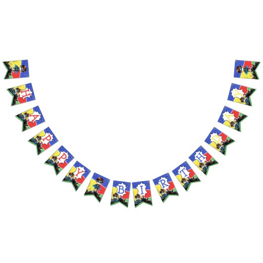 Superhero Birthday Bunting Flags Wimpelkette (Alle)