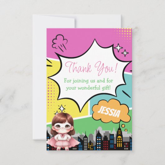 Superhero Birthday Dankeskarte (Vorderseite)