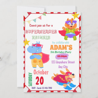 Superhero Birthday Einladung