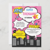 Superhero Birthday Einladung (Vorderseite)