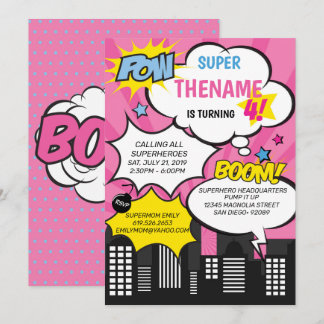 Superhero Birthday Einladung