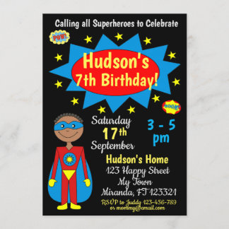 Superhero Birthday Einladung