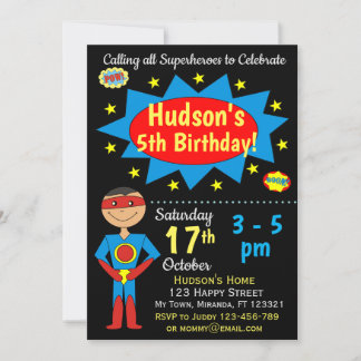 Superhero Birthday Einladung