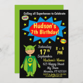Superhero Birthday Einladung (Vorne/Hinten)