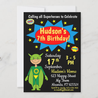 Superhero Birthday Einladung