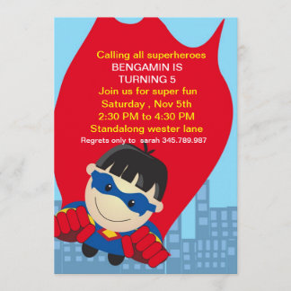Superhero Birthday Einladung für den Superboy