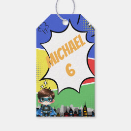 Superhero Birthday Geschenkanhänger