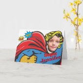 Superhero Birthday Girl Comic ⚡ Special Kid Karte (Gelbe Blume)