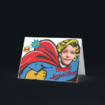 Superhero Birthday Girl Comic ⚡ Special Kid Karte<br><div class="desc">Kindersuperhero. Superheld Girl zum Geburtstag. Superheld Girl zum Geburtstag. Anpassen, um das Gesicht und den Namen leicht zu ändern. Whimzazzical Kind Superheld Female Superhero Children's Custom Birthday Superhero Geburtstagsheld Girl Comic ⚡ Special Kid Machen Sie Ihr Kind Geburtstag wirklich SUPER mit dieser actiongeladenen Comic-Stil Geburtstagskarte! 💥 mit einem kühnen, farbenfrohen...</div>