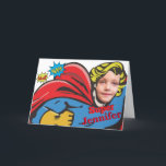 Superhero Birthday Girl Comic ⚡ Special Kid Karte<br><div class="desc">Kindersuperhero. Superheld Girl zum Geburtstag. Superheld Girl zum Geburtstag. Anpassen, um das Gesicht und den Namen leicht zu ändern. Whimzazzical Kind Superheld Female Superhero Children's Custom Birthday Superhero Geburtstagsheld Girl Comic ⚡ Special Kid Machen Sie Ihr Kind Geburtstag wirklich SUPER mit dieser actiongeladenen Comic-Stil Geburtstagskarte! 💥 mit einem kühnen, farbenfrohen...</div>