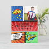 Superhero Birthday Invitation | Comic Book Party  Einladung (Stehend Vorderseite)