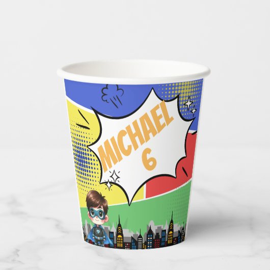 Superhero Birthday Pappbecher (Vorderseite)